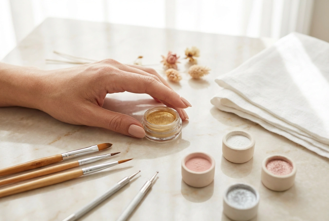 Kit de nail art: pincéis, sondas, pós e sua aplicação