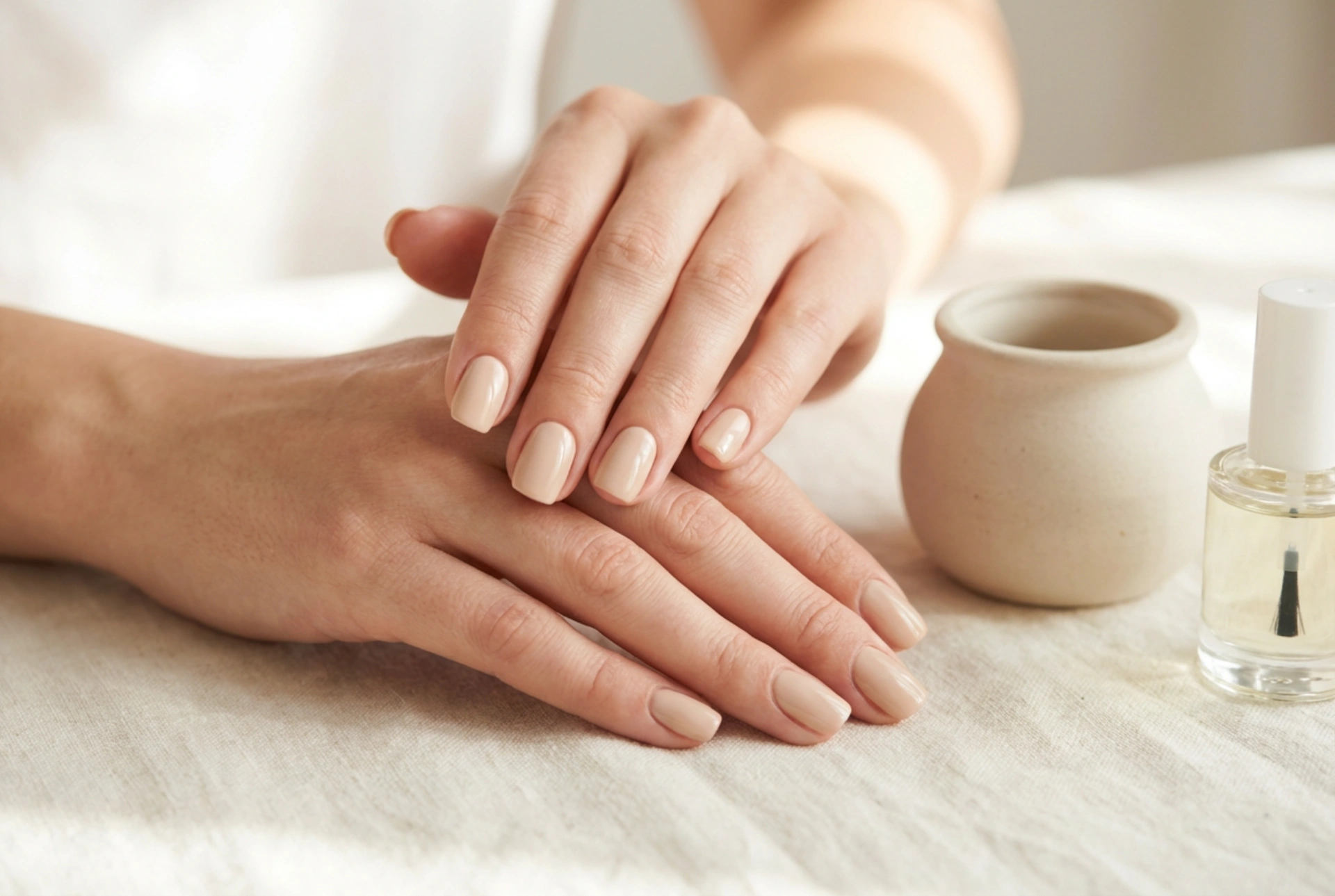 Unhas de Gel Bege Sem Manchas: Escolha do Tom, Cobertura e Acabamento