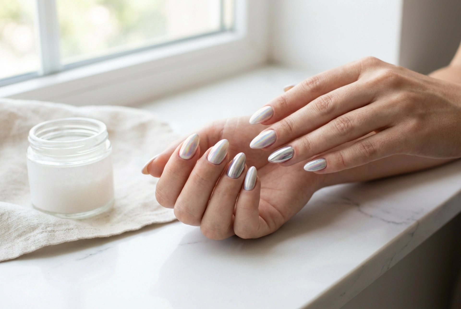 Unhas de gel com pós: efeito espelho, sereia e holográfico sem manchas