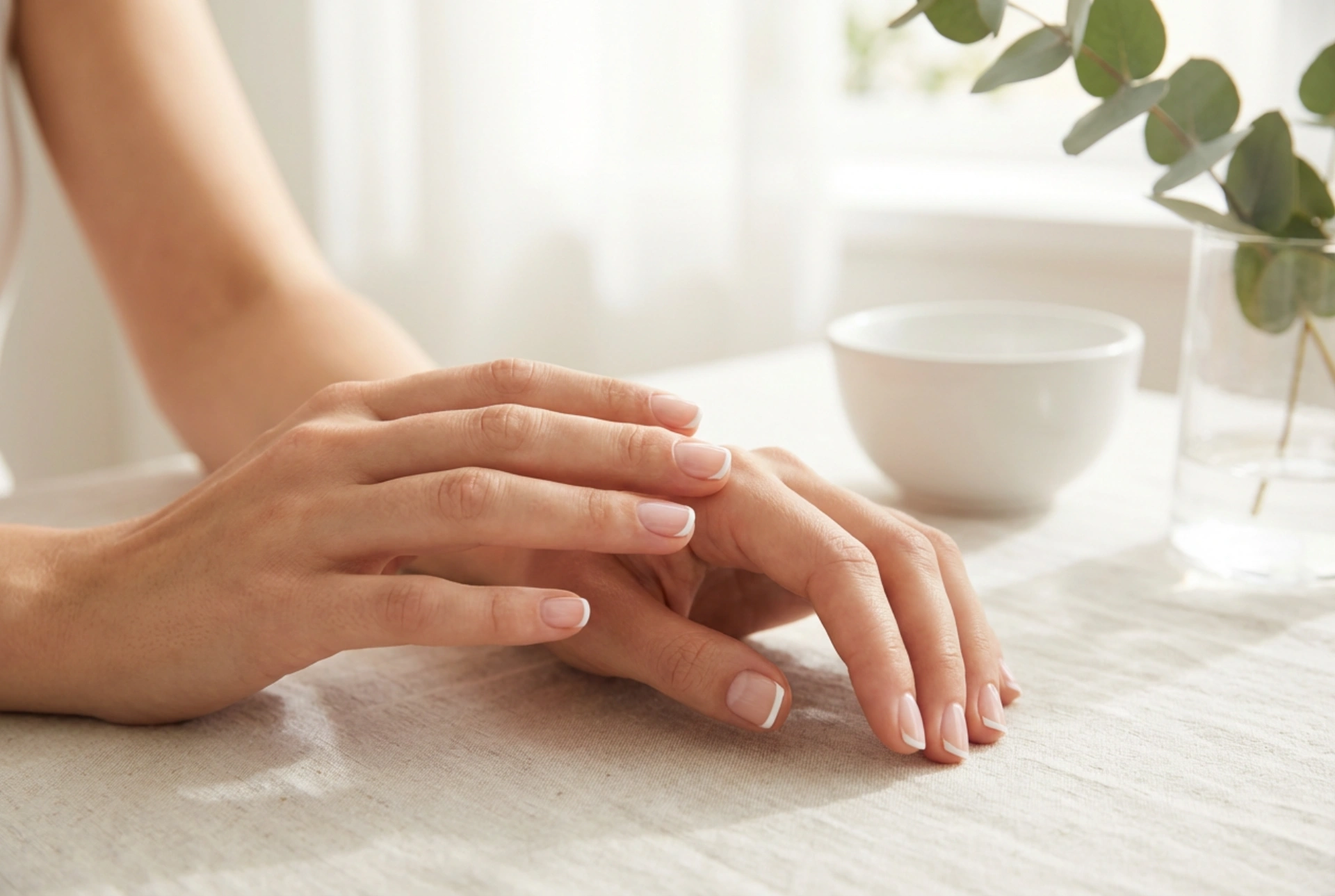 Manicure francesa em unhas curtas: alongamento ótico e linha fina