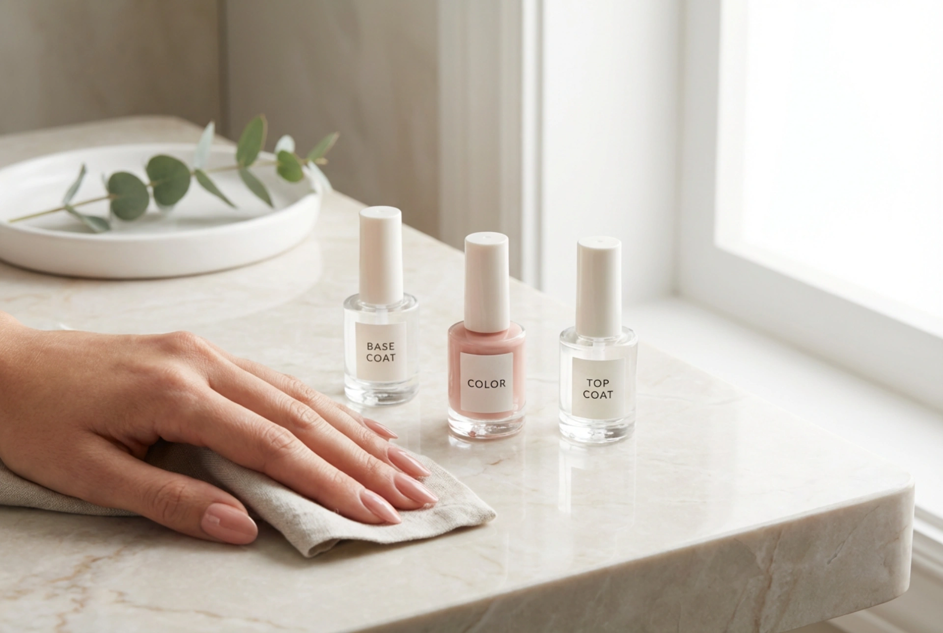 Manicura Híbrida Passo a Passo: Preparação, Base, Cor e Top Coat