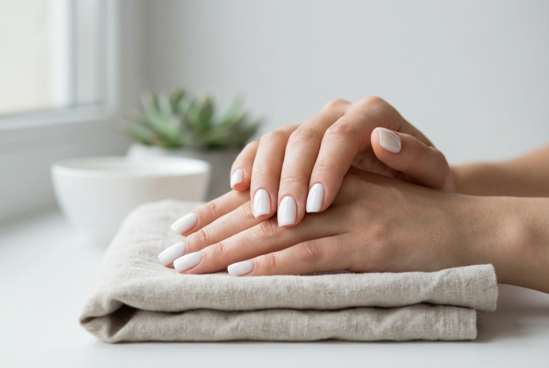 Unhas Híbridas Brancas: Cobertura Suave, Linhas Limpas e Alto Brilho