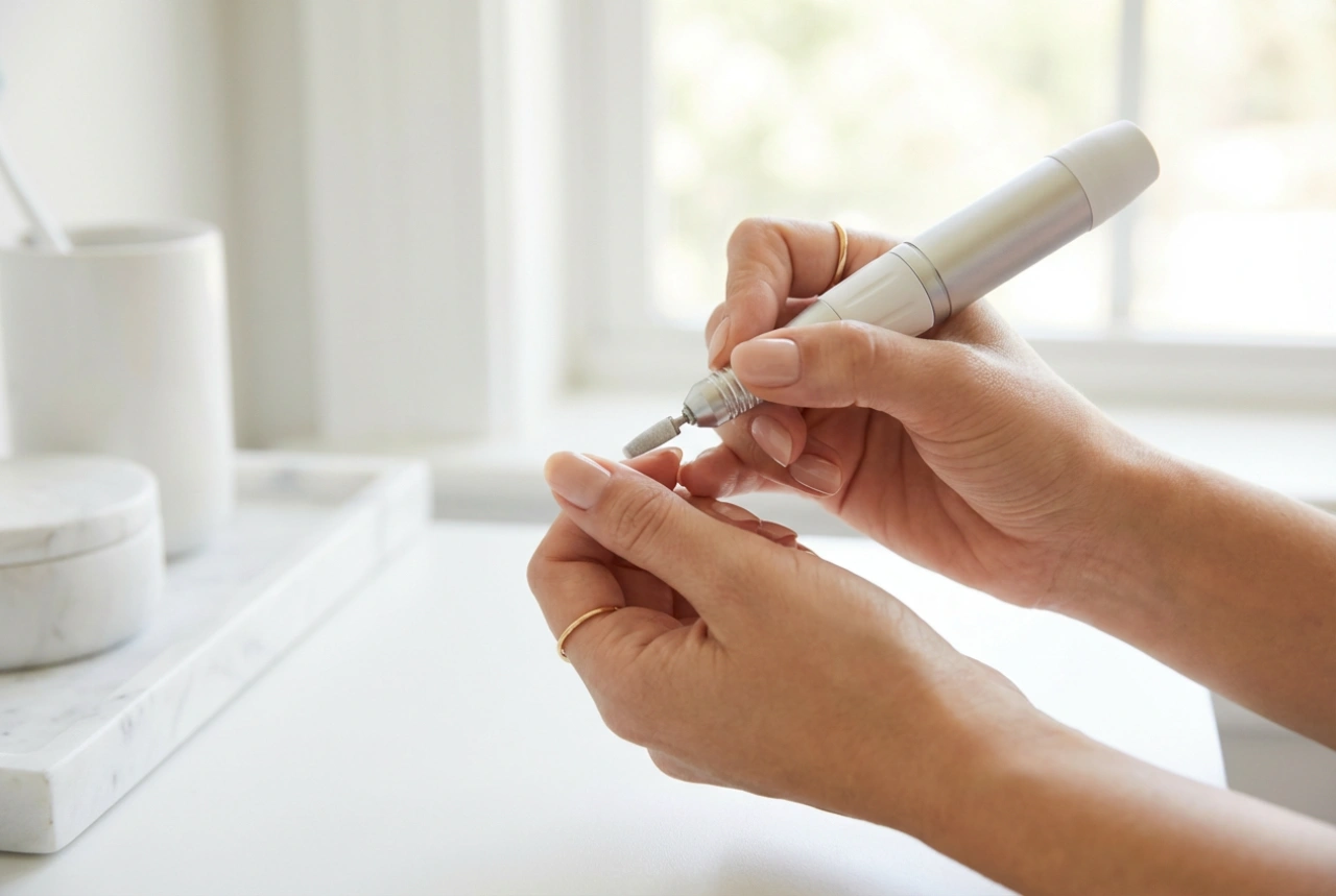 Trabalhando as cutículas com uma lixa elétrica: movimentos, brocas e controle de pressão
