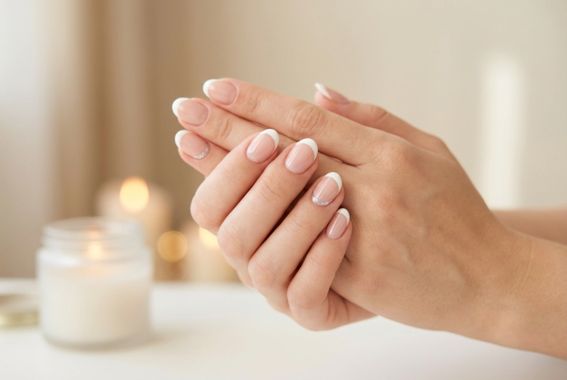 Manicura francesa festiva: um clássico com um toque especial, passo a passo