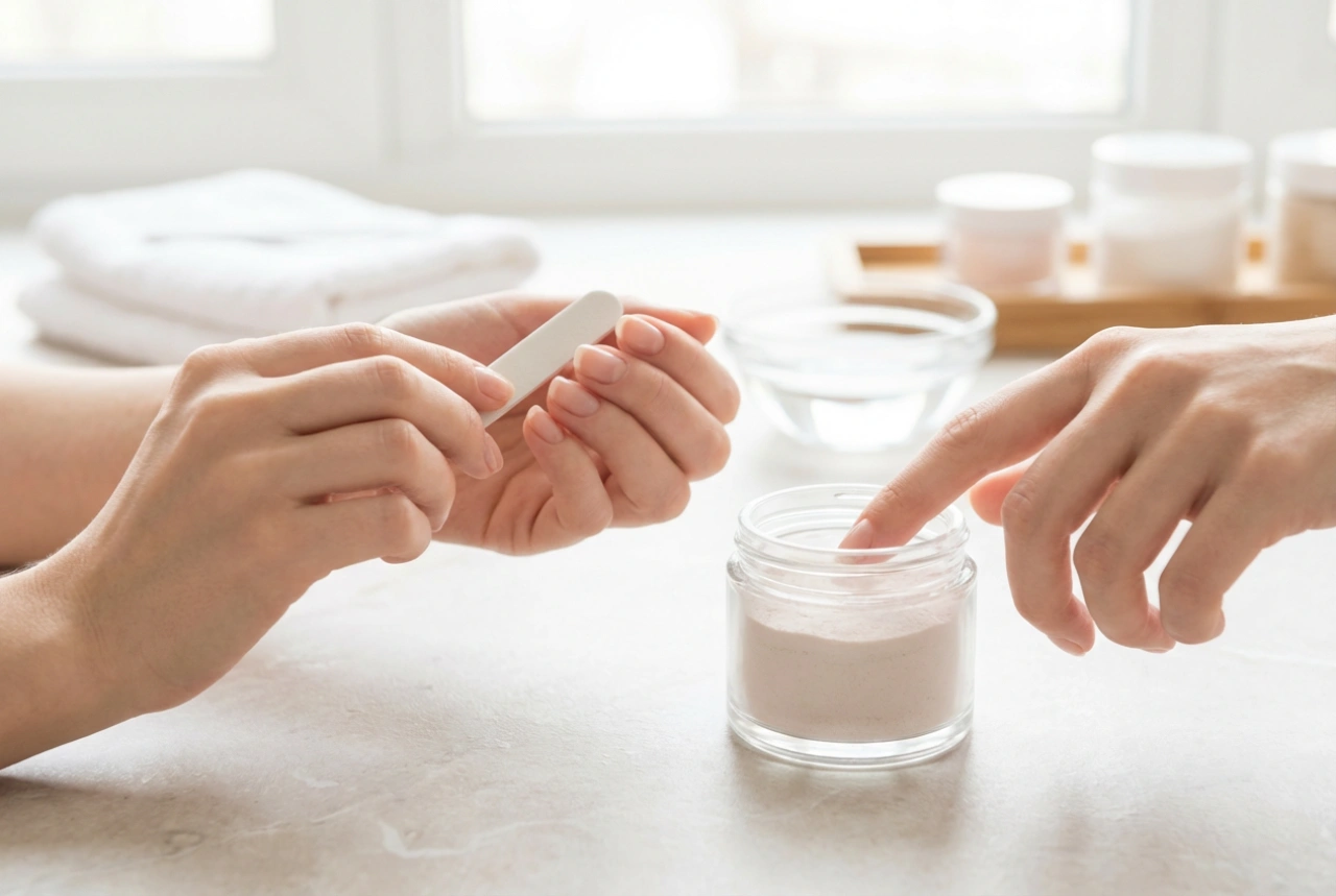 Unhas de titânio na prática: preparação da unha e imersão
