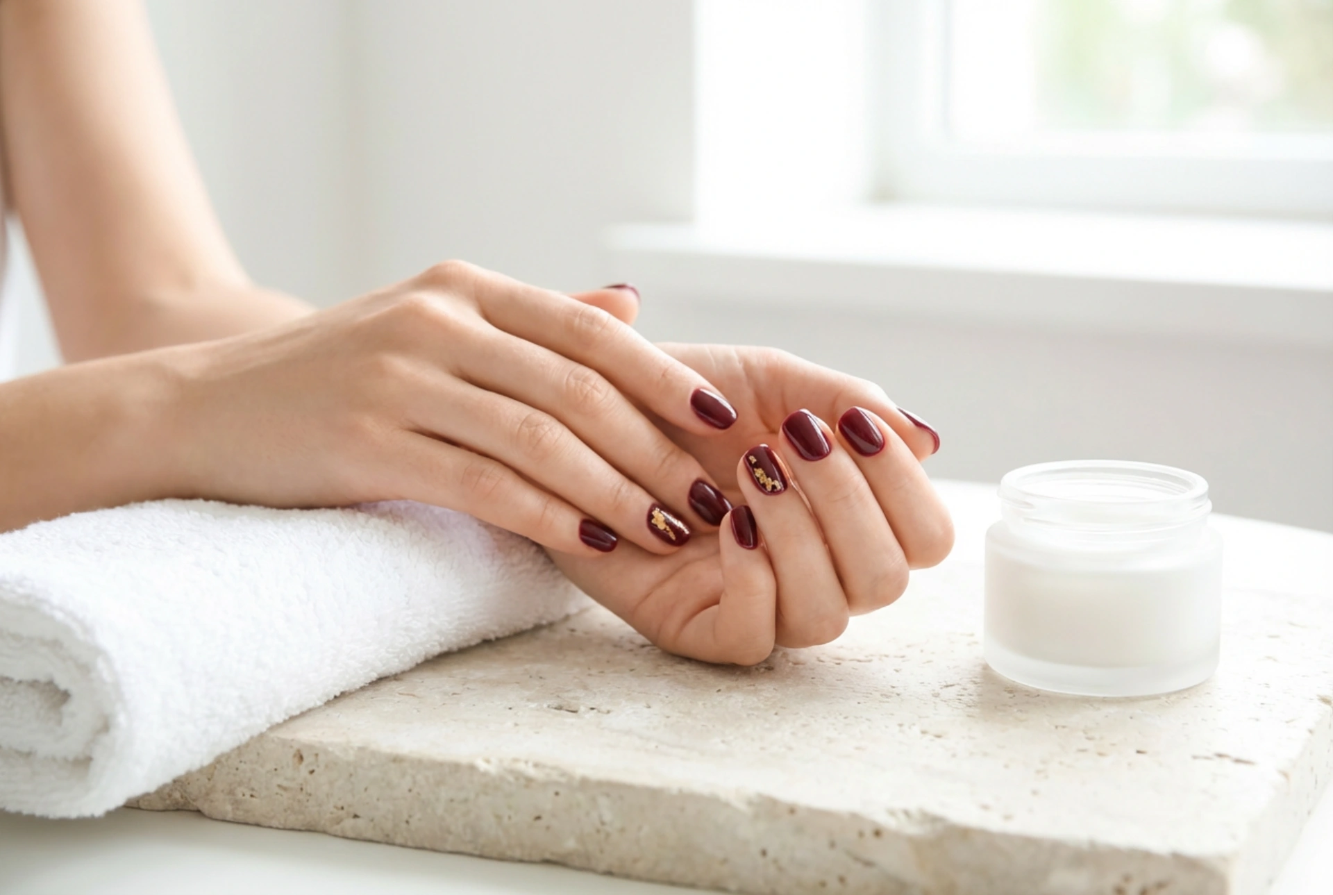 Unhas bordô e douradas: uma dupla elegante em 5 passos simples