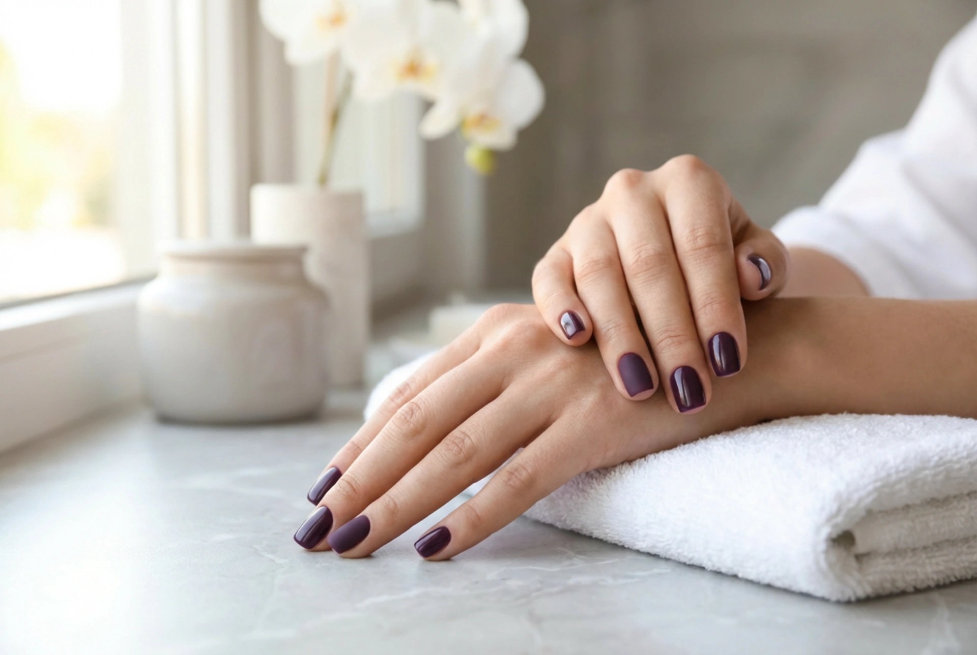 Unhas em Roxo Escuro: Aplicação e Combinação de Acabamentos