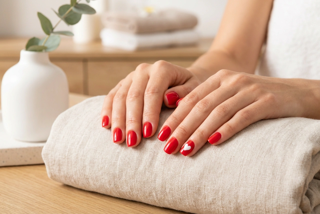 Unhas vermelhas com coração: passo a passo para uma manicure romântica
