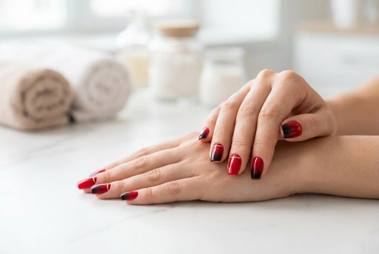Unhas Vermelhas e Pretas: Combinações, Ombre e Decorações