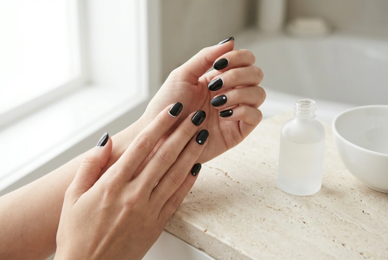 Unhas pretas fantásticas para o dia a dia: decorações e acabamentos simples