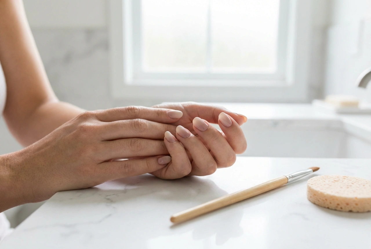 Unhas de duas cores: técnicas simples para combinar cores com fita, pincel e esponja