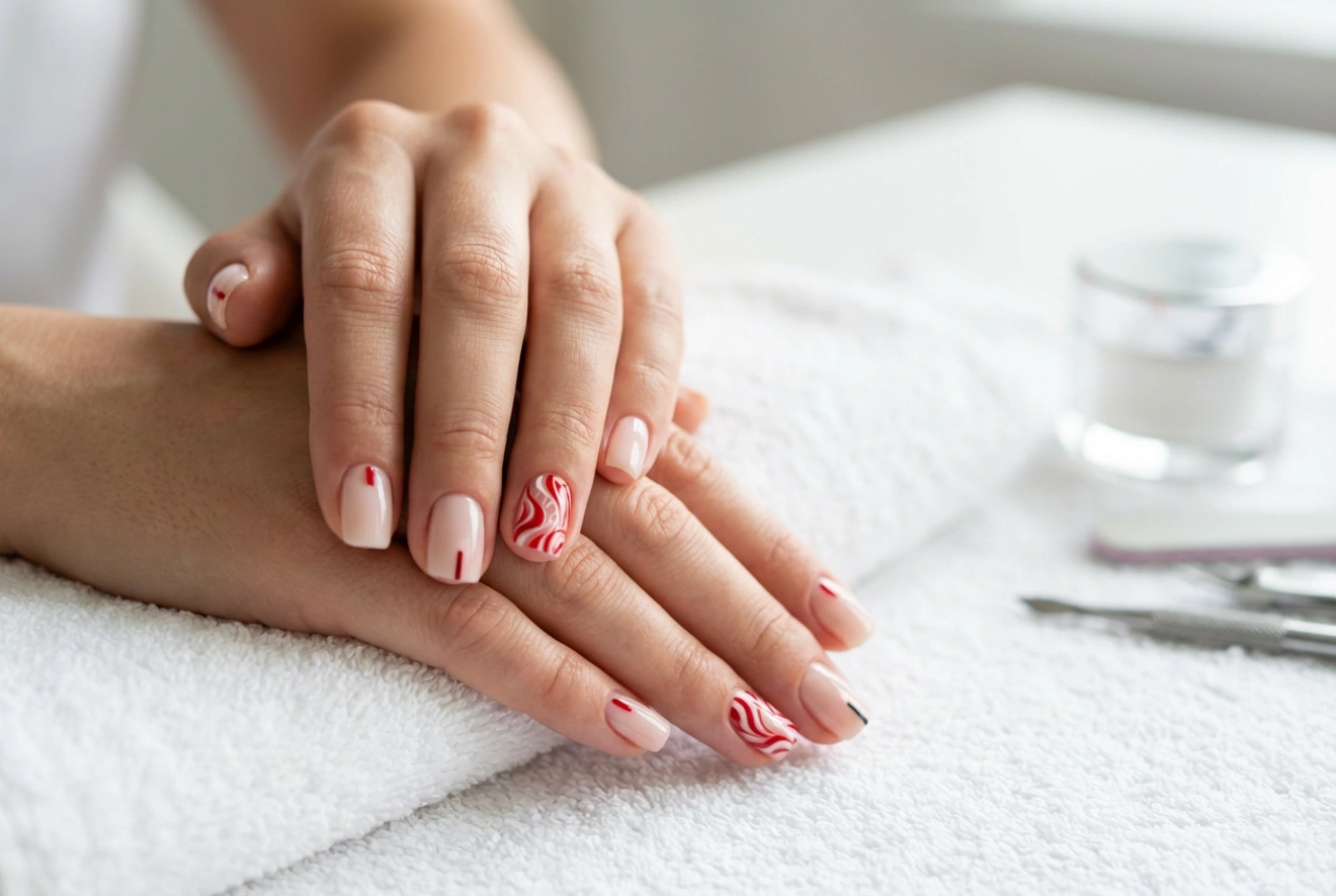Unhas vermelhas e brancas: contrastes, designs e técnicas rápidas de pintura