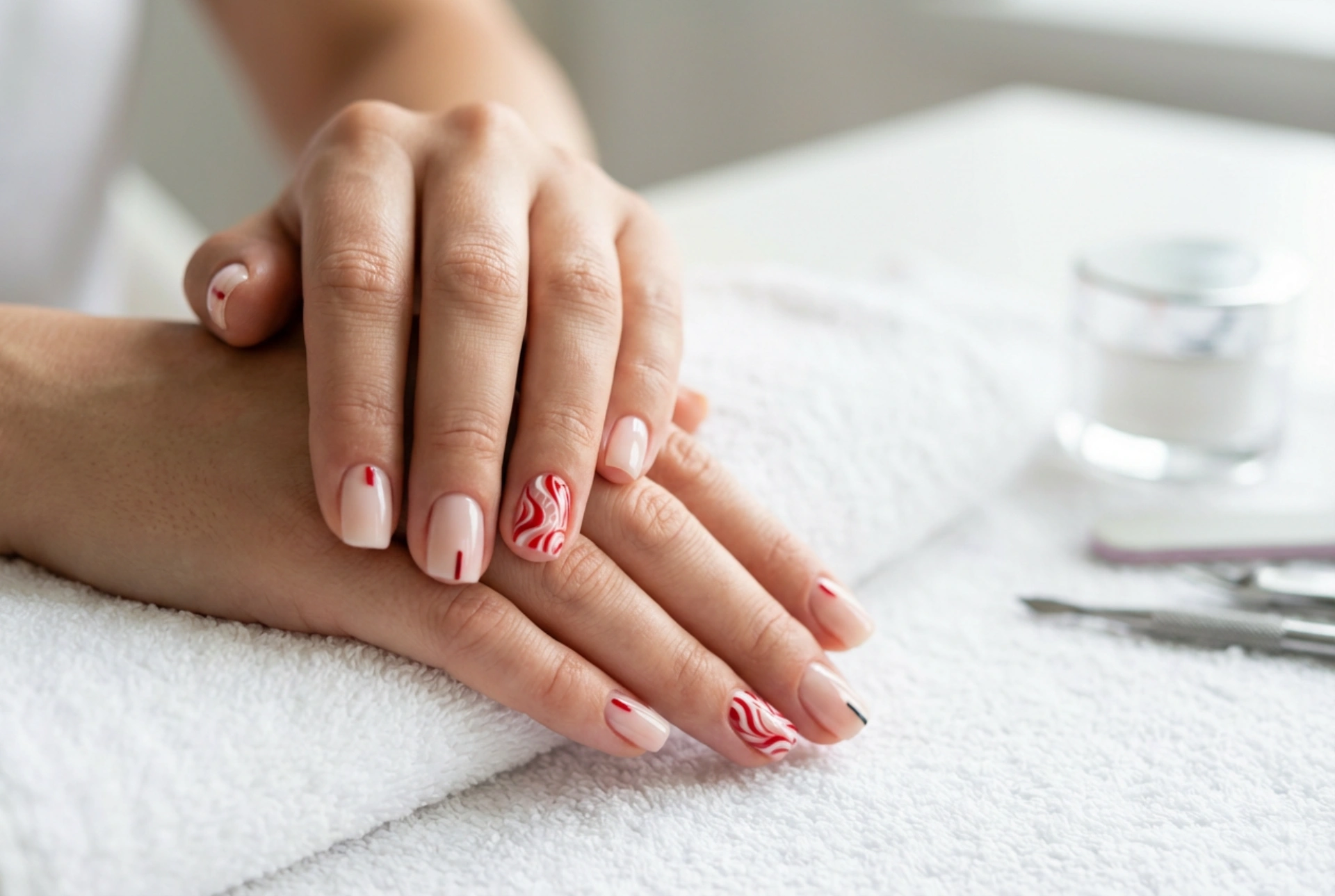 Unhas vermelhas e brancas: contrastes, designs e técnicas rápidas de pintura