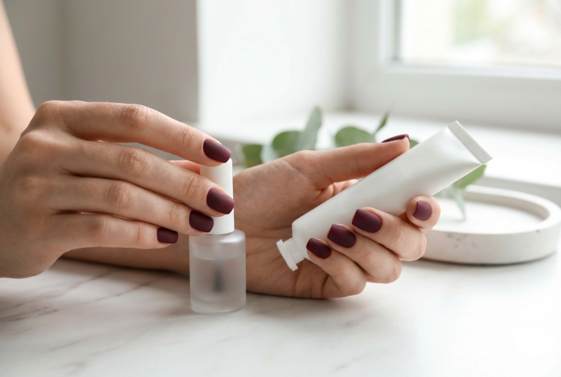 Unhas bordô mate: base lisa, escolha do top coat e cuidados pós-manicure