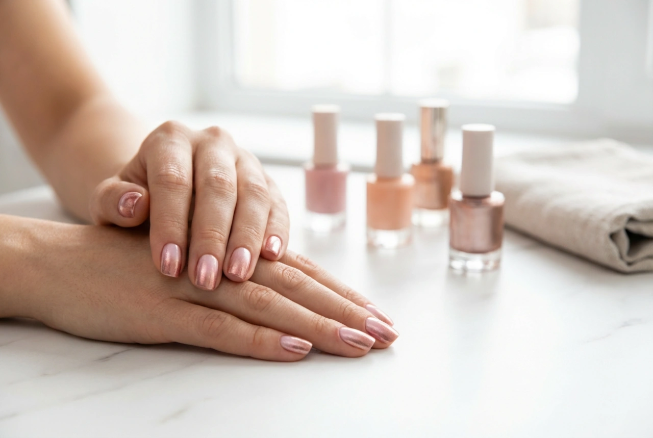 Unhas rosa e dourado: como combinar o rosa com o brilho metálico
