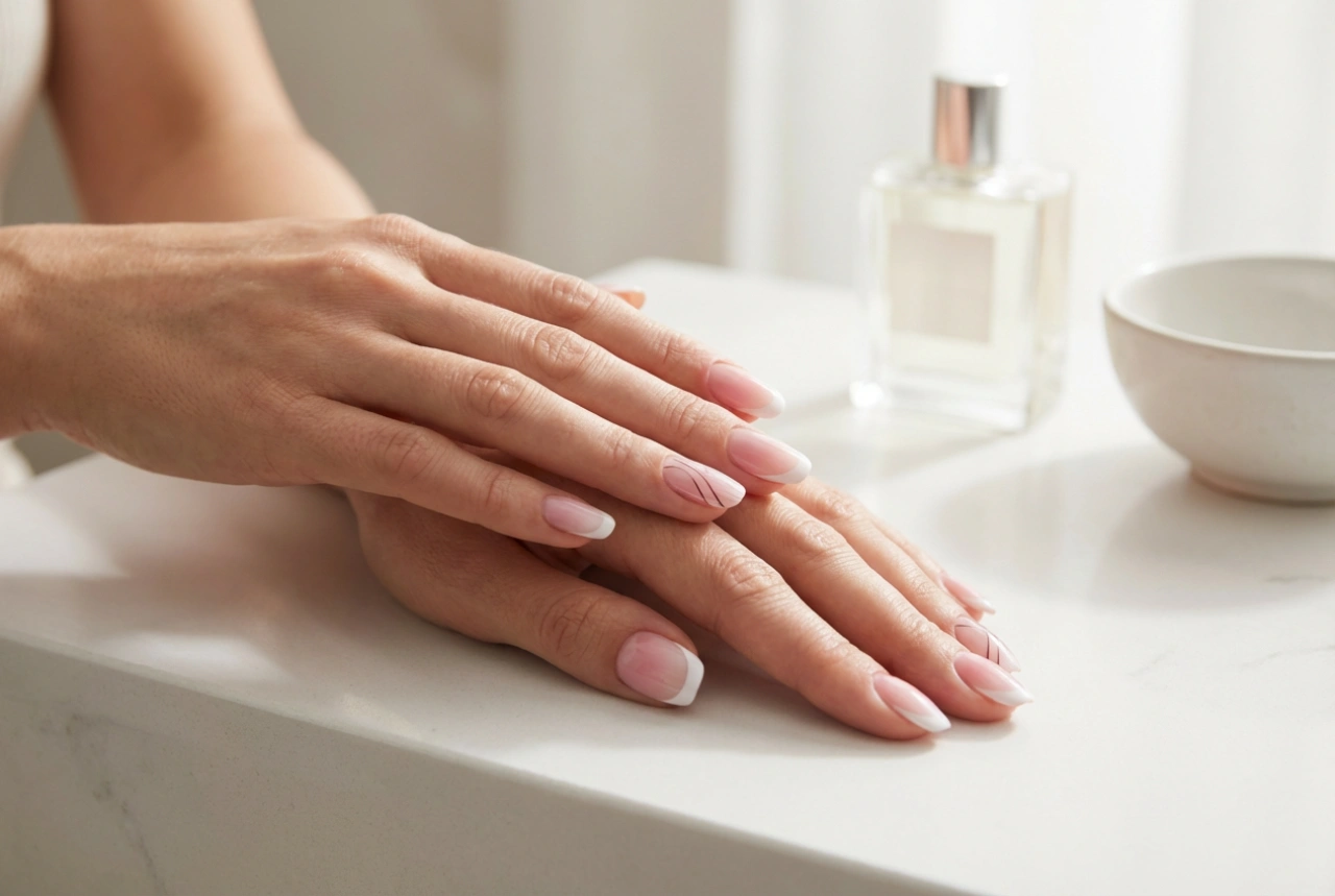 Unhas rosa e branco: french, ombre e linhas minimalistas