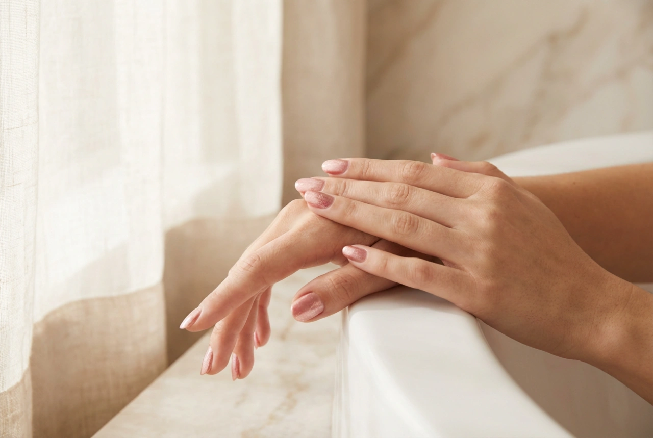 Unhas em Ouro Rosa: Acentos Delicados e um Efeito Duradouro