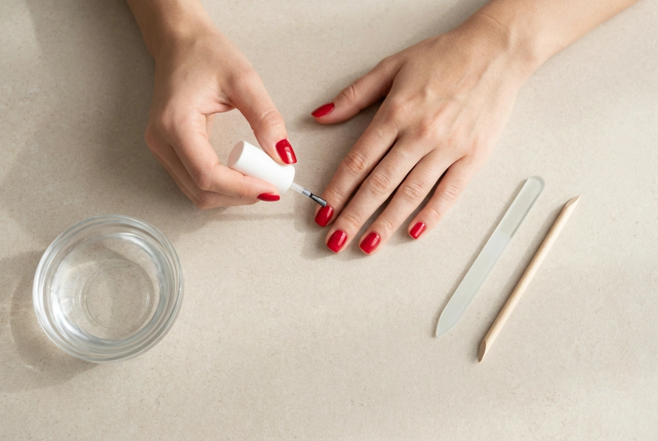 Unhas vermelhas perfeitas em casa: preparação, pintura e acabamento