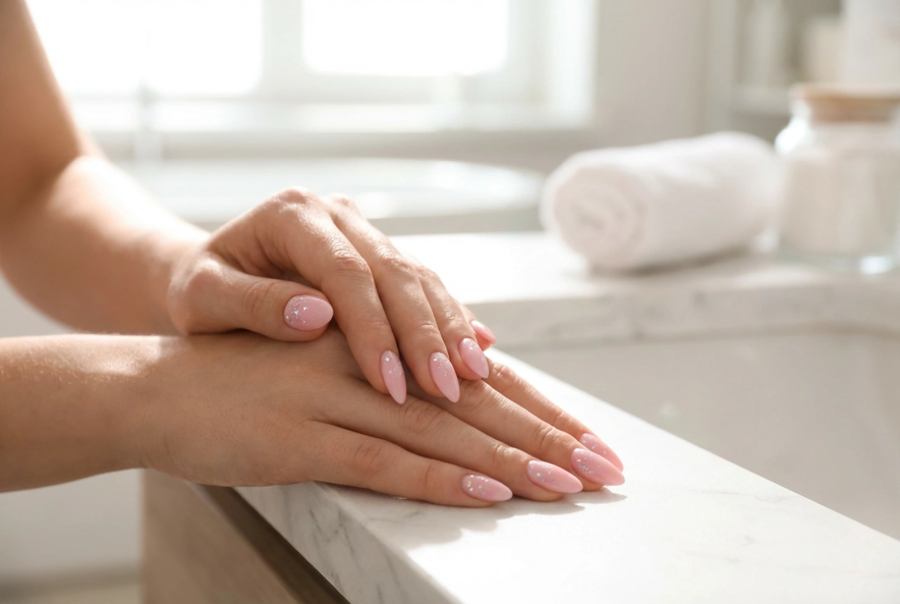 Unhas rosa com glitter: onde adicionar brilho sem exagerar