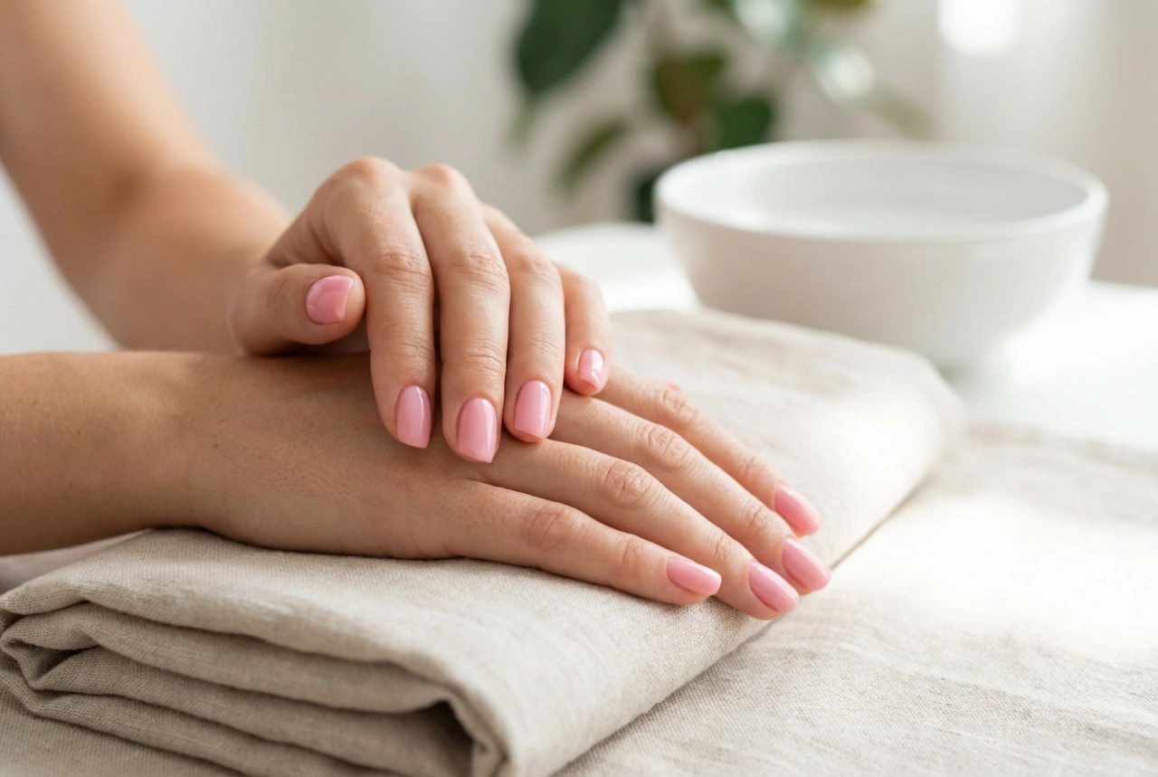 Manicure híbrida: unhas rosa passo a passo