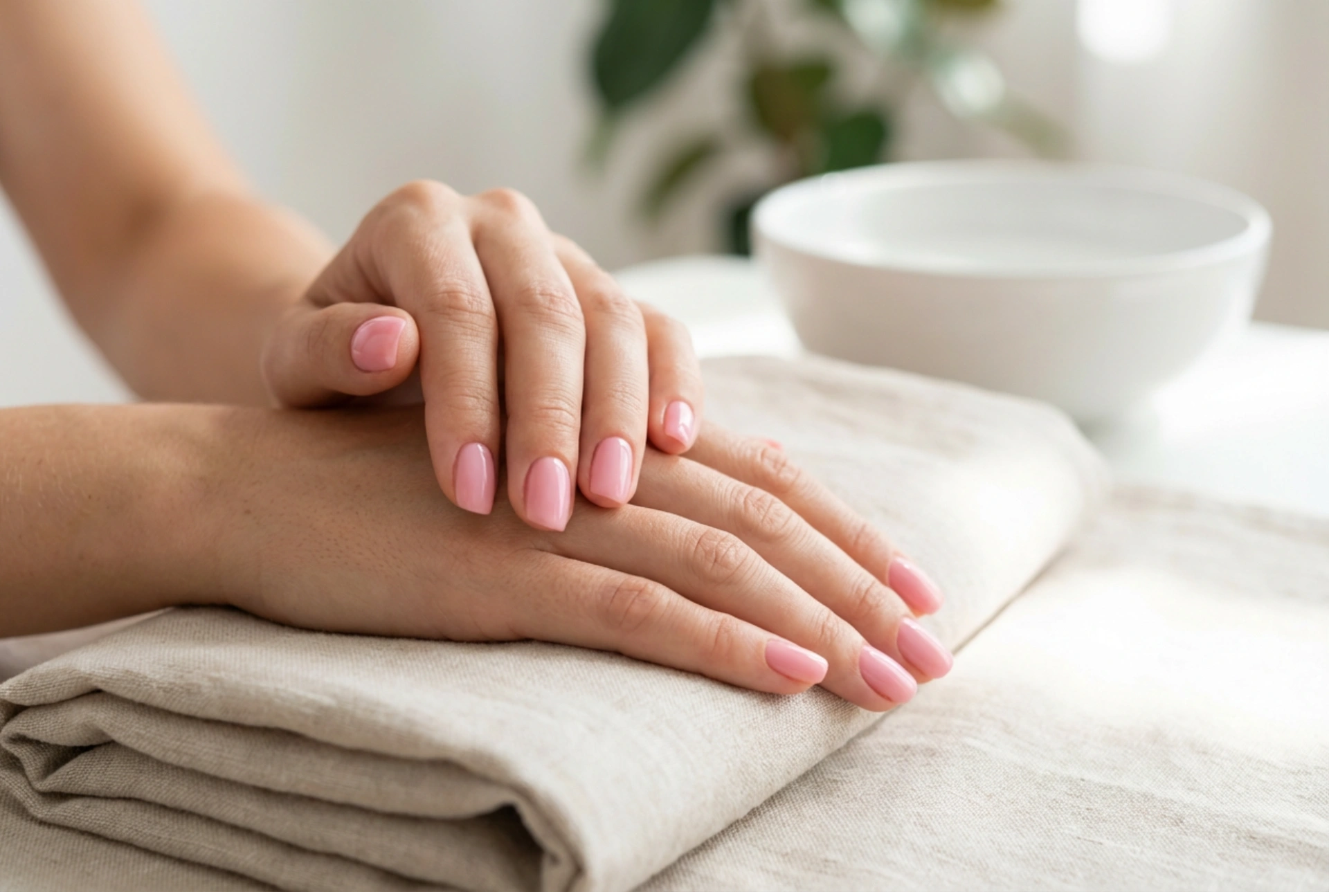 Manicure híbrida: unhas rosa passo a passo