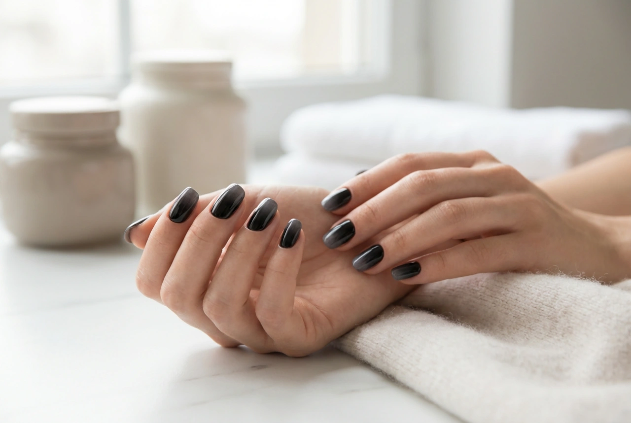 Unhas ombre pretas: transições suaves, efeito fumado e erros a evitar