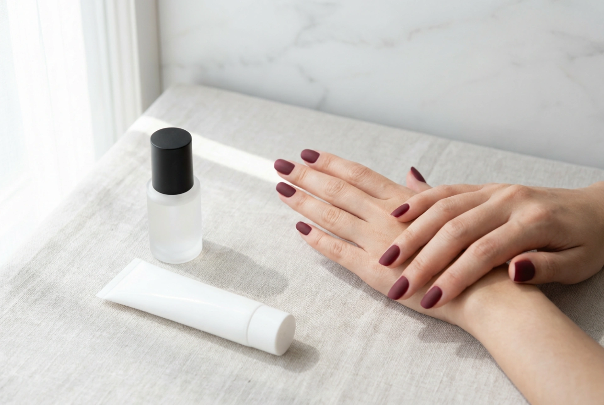 Unhas Borgonha Mate: Profundidade da Cor, Top Coat Mate e Cuidados