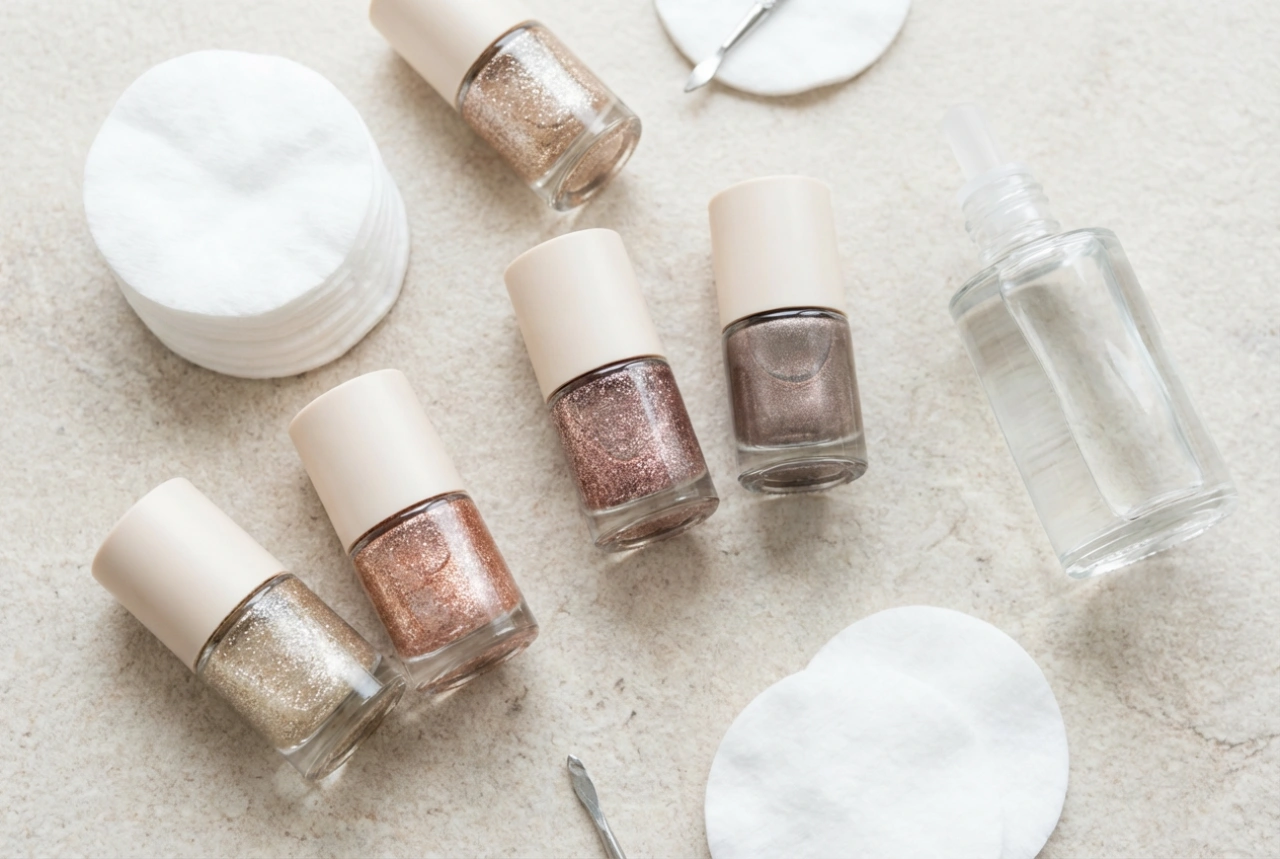 Esmaltes com glitter: técnicas de aplicação e remoção fácil