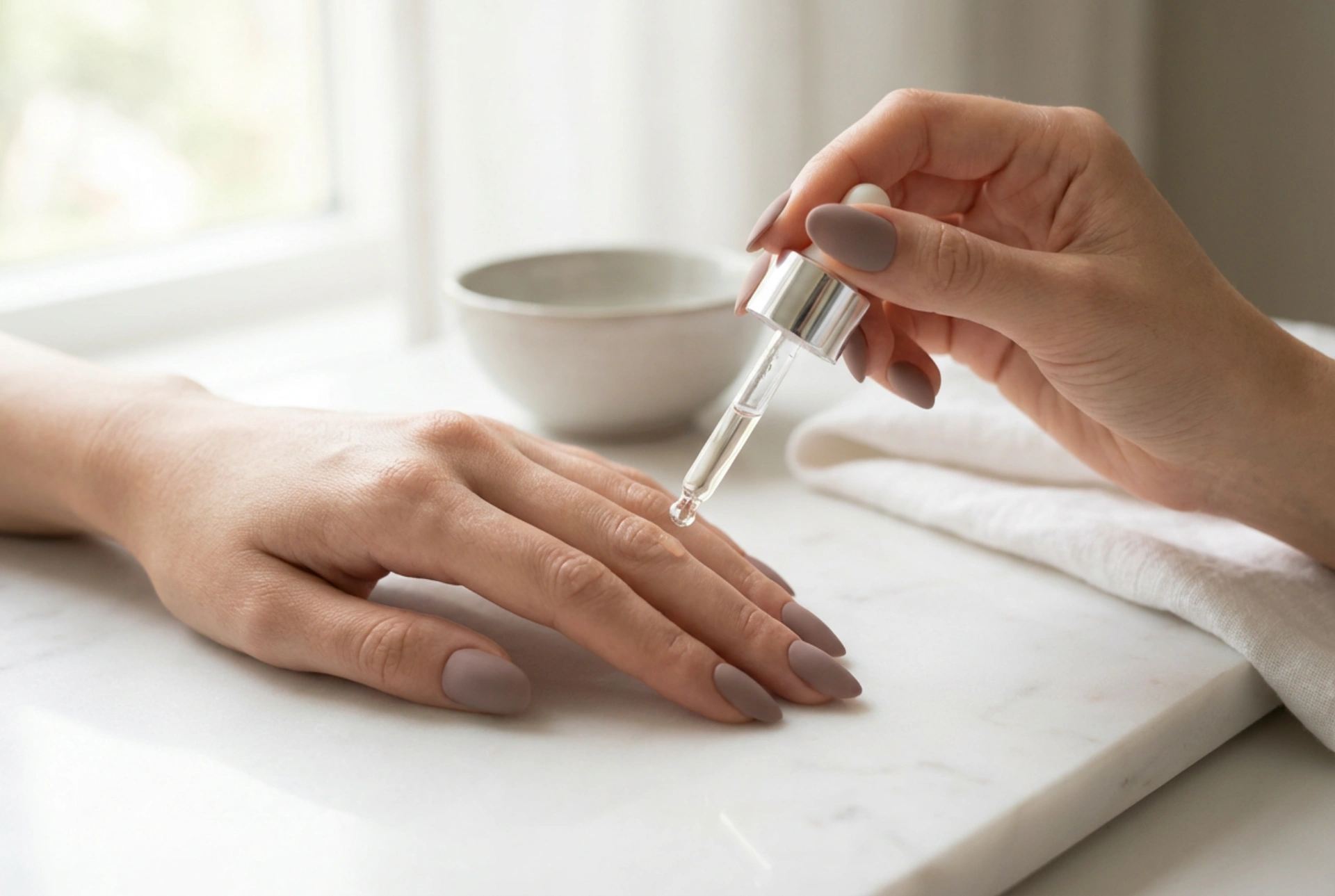 Unhas híbridas mate passo a passo: top coat mate, secagem e cuidados