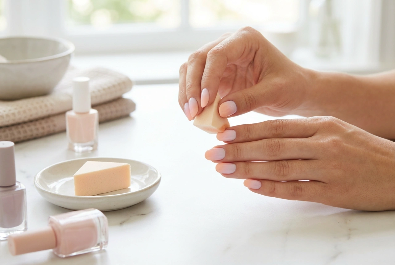 Unhas ombre simples para iniciantes: o método rápido com esponja