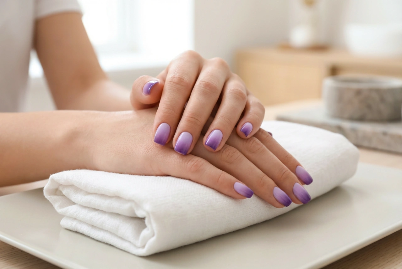 Unhas ombré roxas: como obter um gradiente harmonioso em roxo