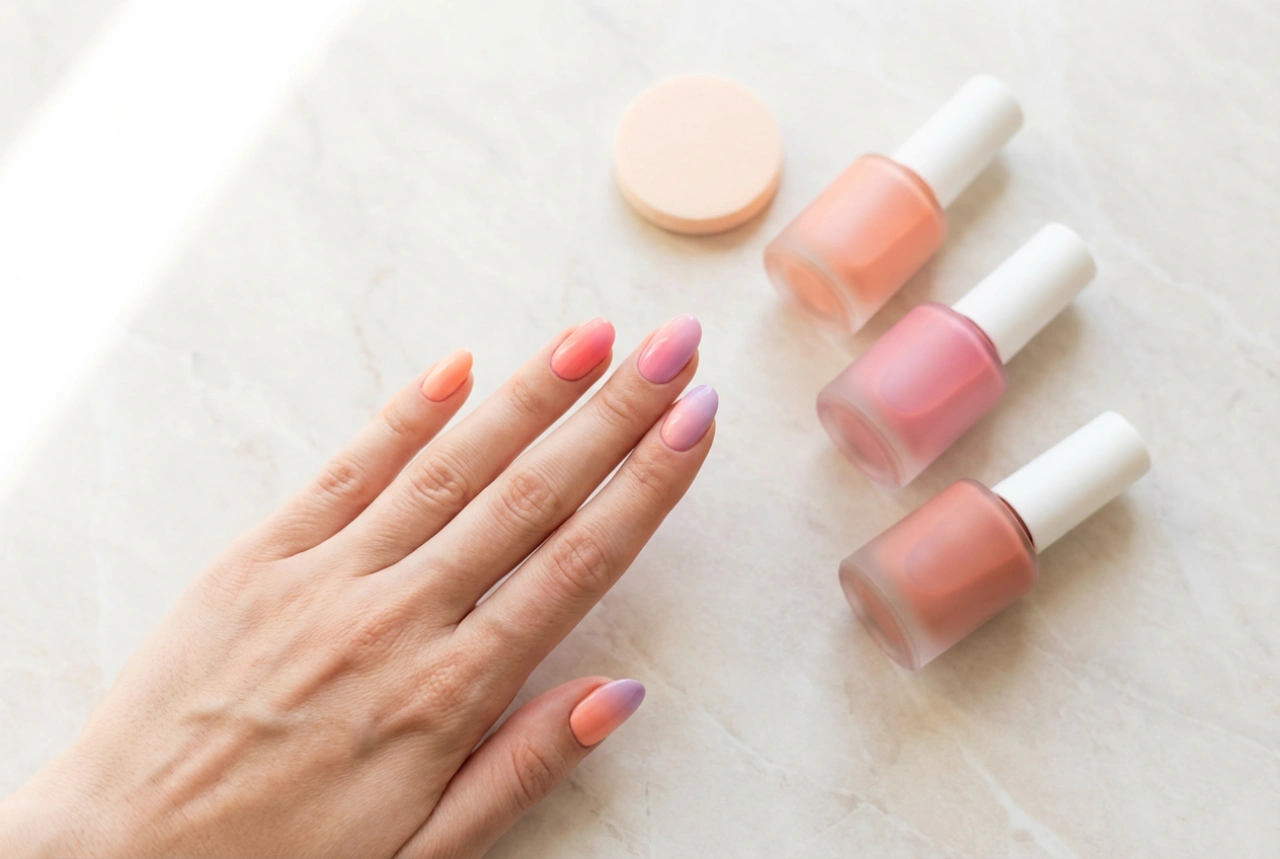 Unhas ombre coloridas: paleta de cores, técnica da esponja e erros comuns