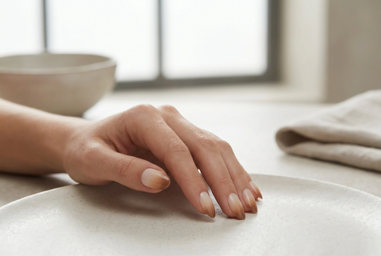 Unhas ombré cappuccino: um gradiente de café subtil para uma manicura elegante