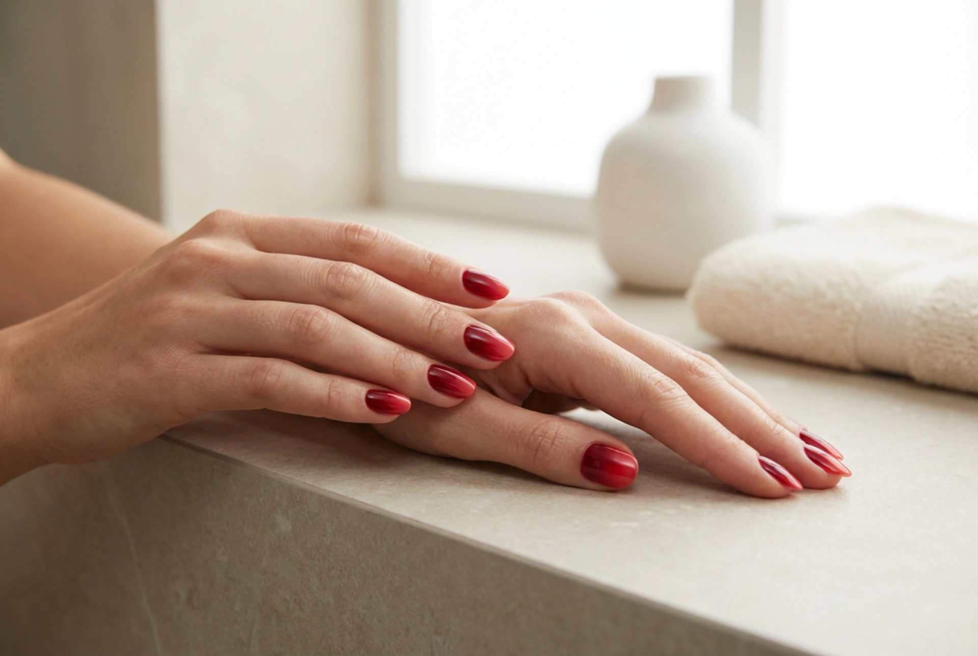 Como fazer unhas ombre vermelhas: da base ao top coat