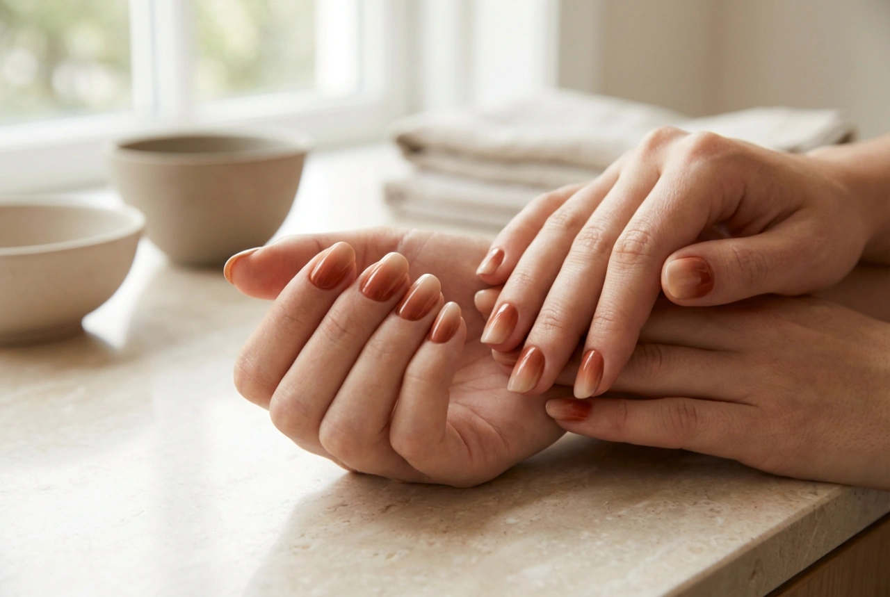 Manicure de estação: unhas ombre de outono passo a passo