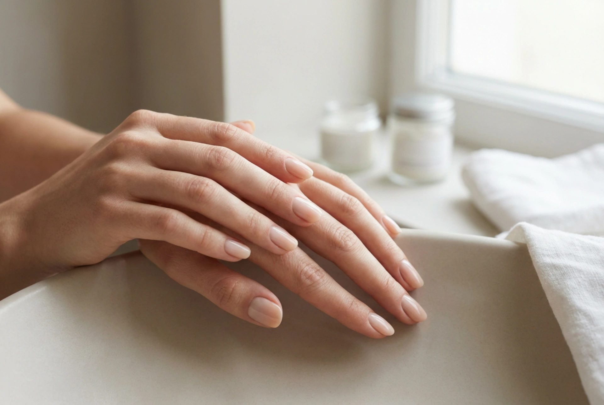 Unhas ombre subtis e naturais: do nude ao bege leitoso