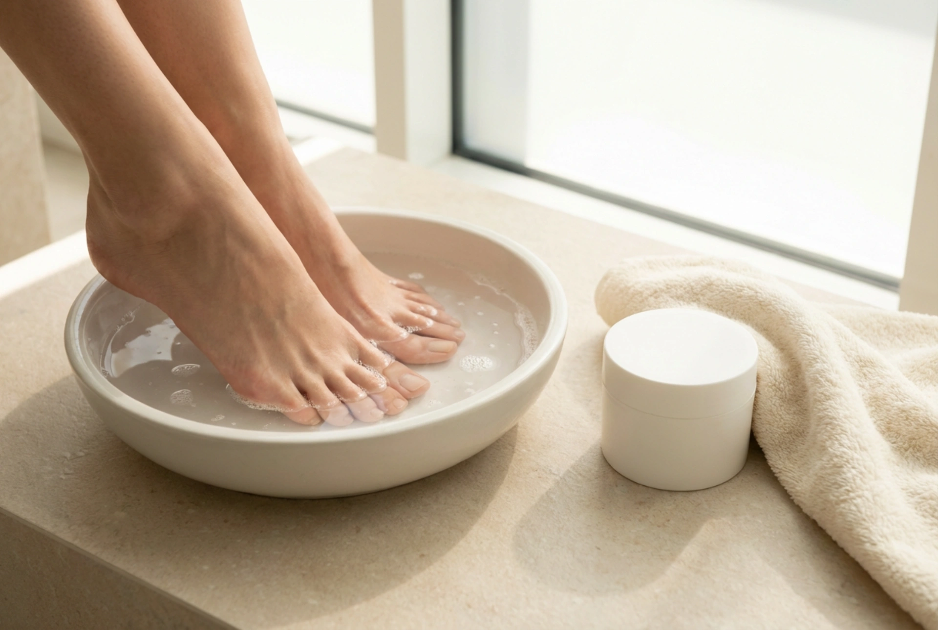 Cuidados com os pés: hábitos diários, banhos caseiros e cremes