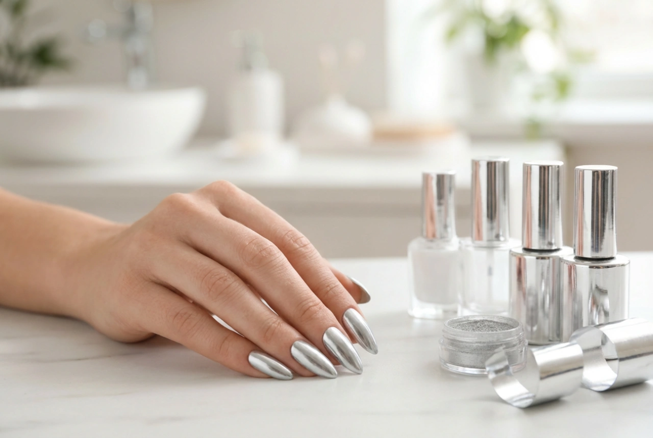 Como conseguir unhas prateadas: verniz, pó, película e efeito cromado