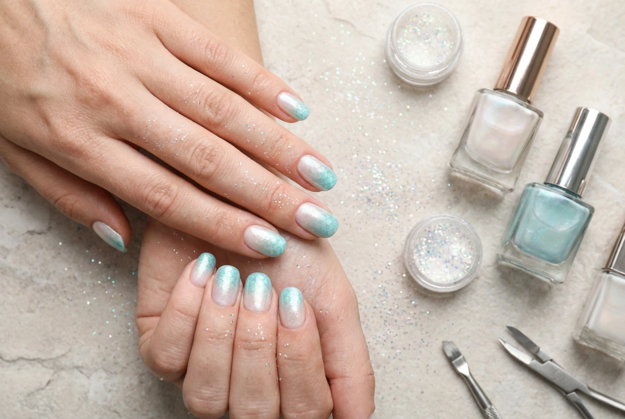 Ombré com efeito sereia nas unhas: produtos e técnica
