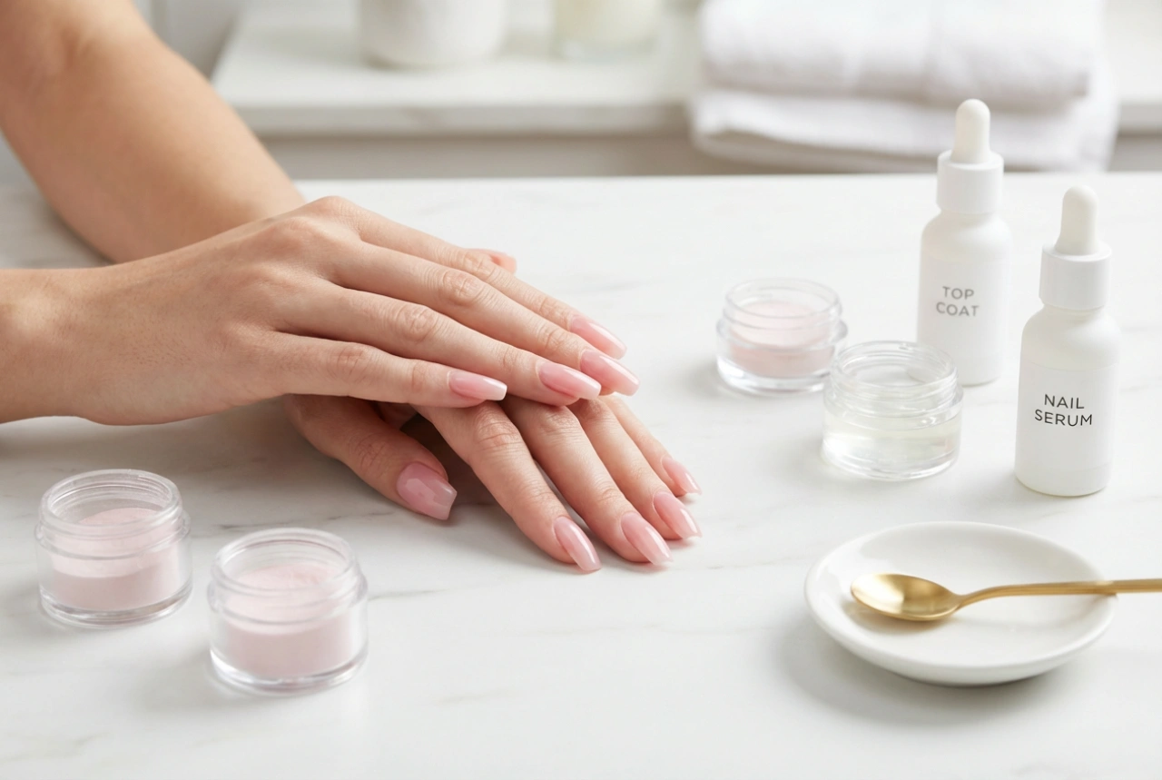 Unhas Rosa Brilhantes: Efeito Espelhado, Pós e Top Coats