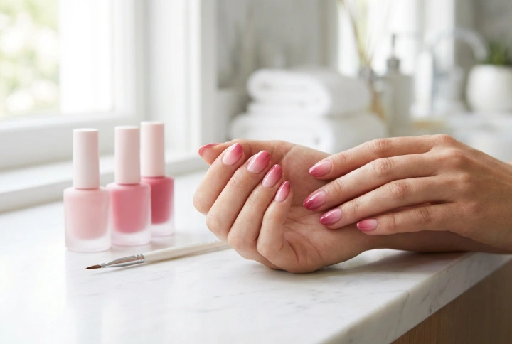 Como fazer unhas ombre rosa: sombreamento passo a passo