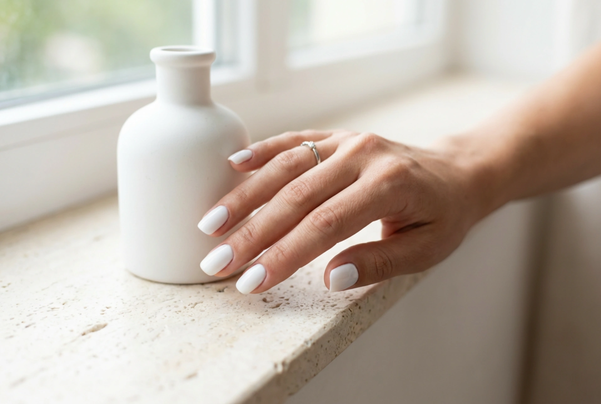 Verniz de gel branco: truque para uma linha uniforme e cobertura total