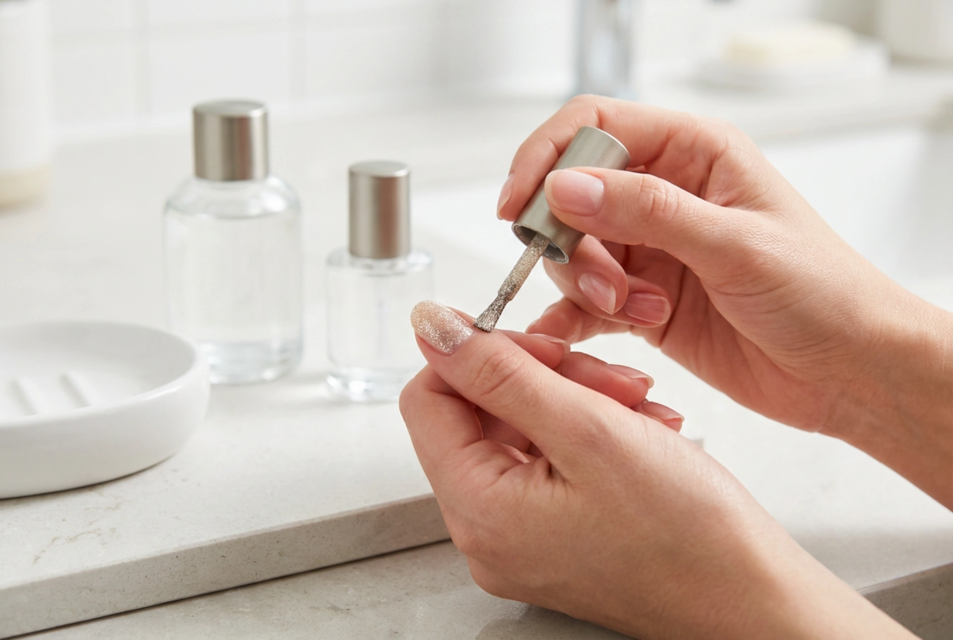 Como aplicar verniz de unhas com brilho: brilho e suavidade