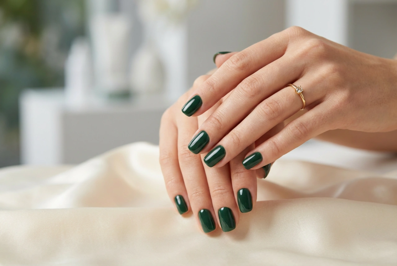Verniz de gel verde num estilo elegante: seleção do tom e aplicação