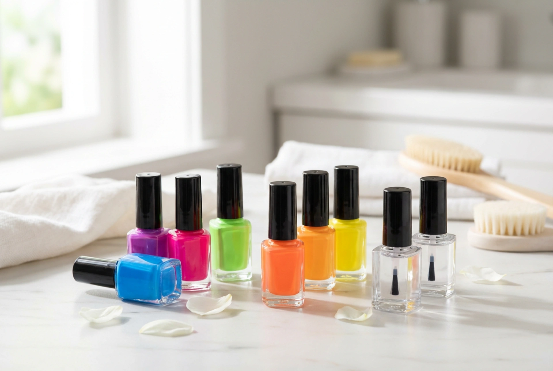 Vernizes híbridos neon: cobertura intensa, bases e top coats adequados