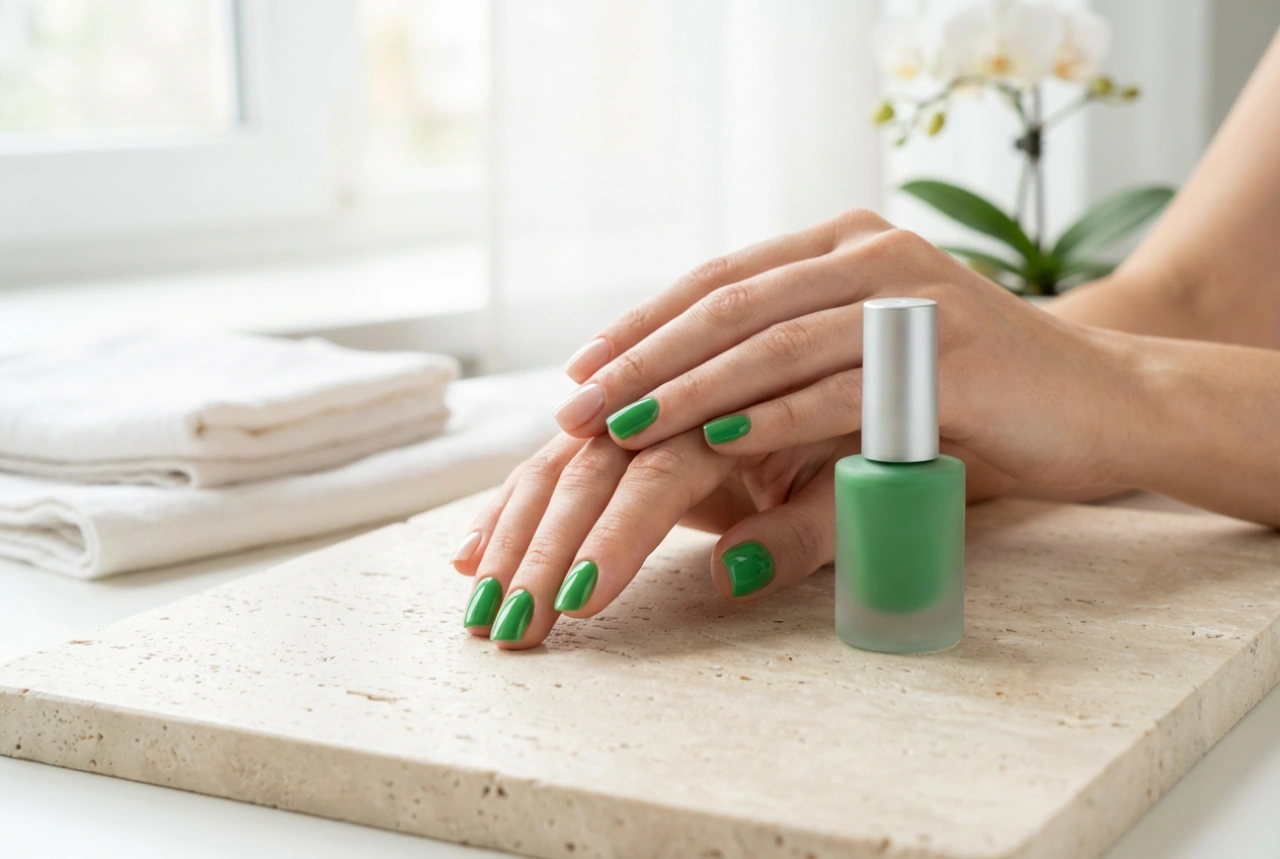 Verniz de gel verde: como escolher o tom e obter uma cobertura uniforme