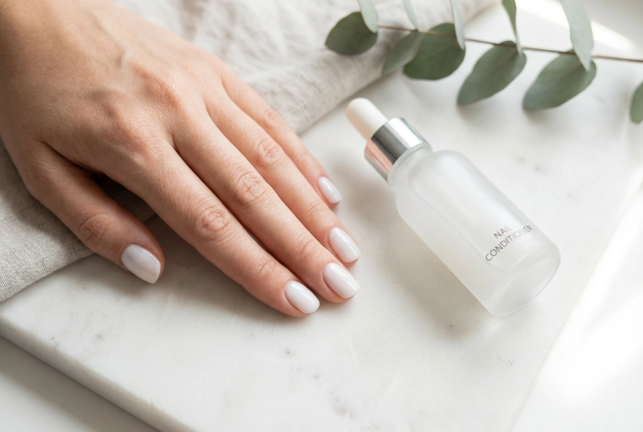 Condicionador de unhas leitoso: uniformização da cor e um visual rápido e elegante