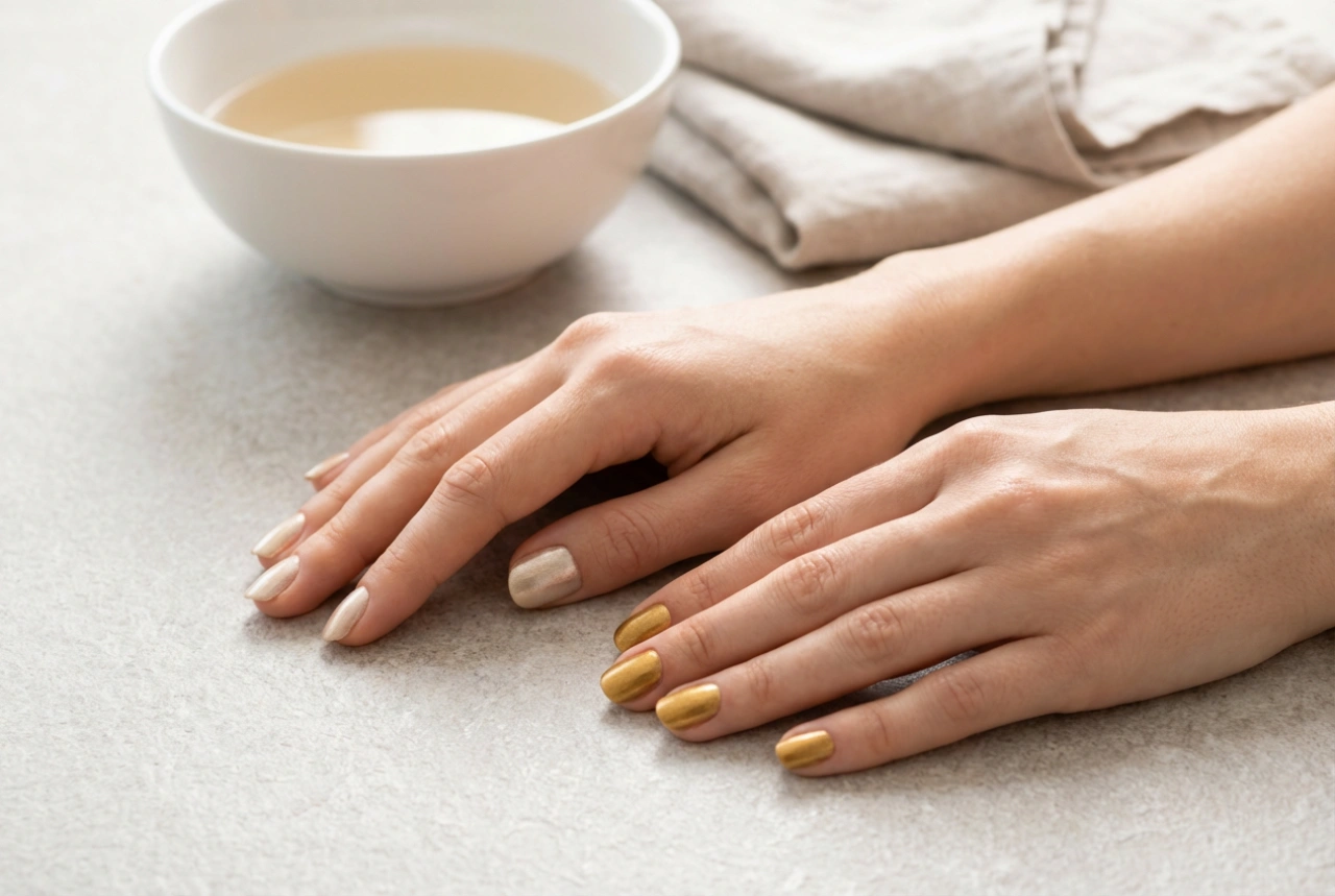 Esmalte dourado para o dia a dia e para a noite: técnicas e acabamentos