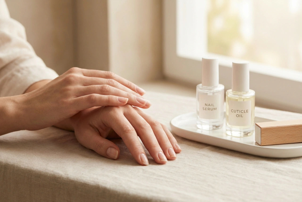 Cuidado das unhas das mãos: condicionadores, óleos e polimento da lâmina ungueal