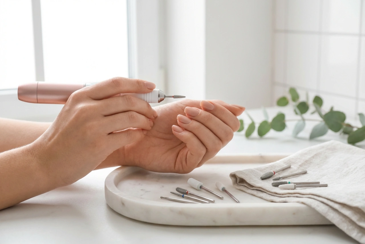 Remoção de verniz de gel com broca de unhas: seleção de brocas, velocidade e técnica segura